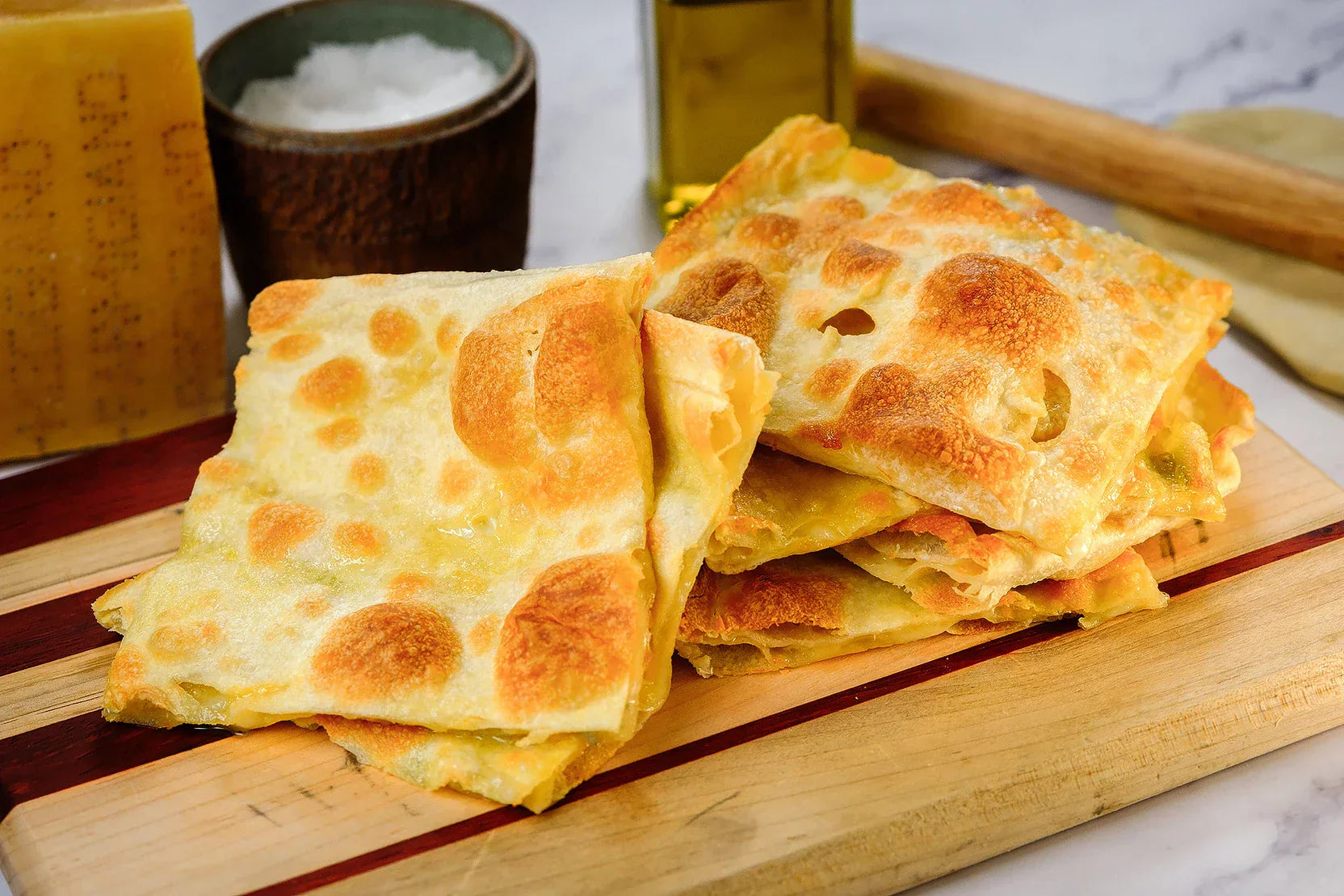 Focaccia di Recco | Italian Cheese-Stuffed Focaccia Recipe