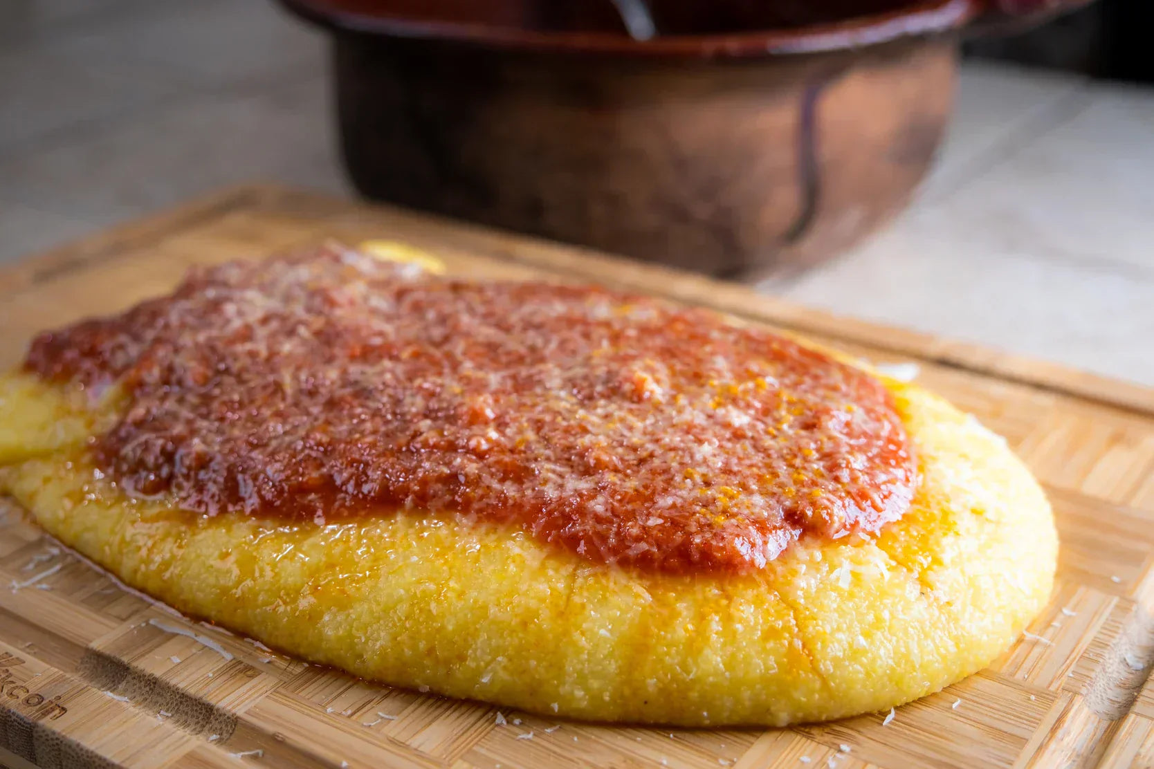 Polenta with Ragù | Italian Polenta with Meat Sauce Recipe