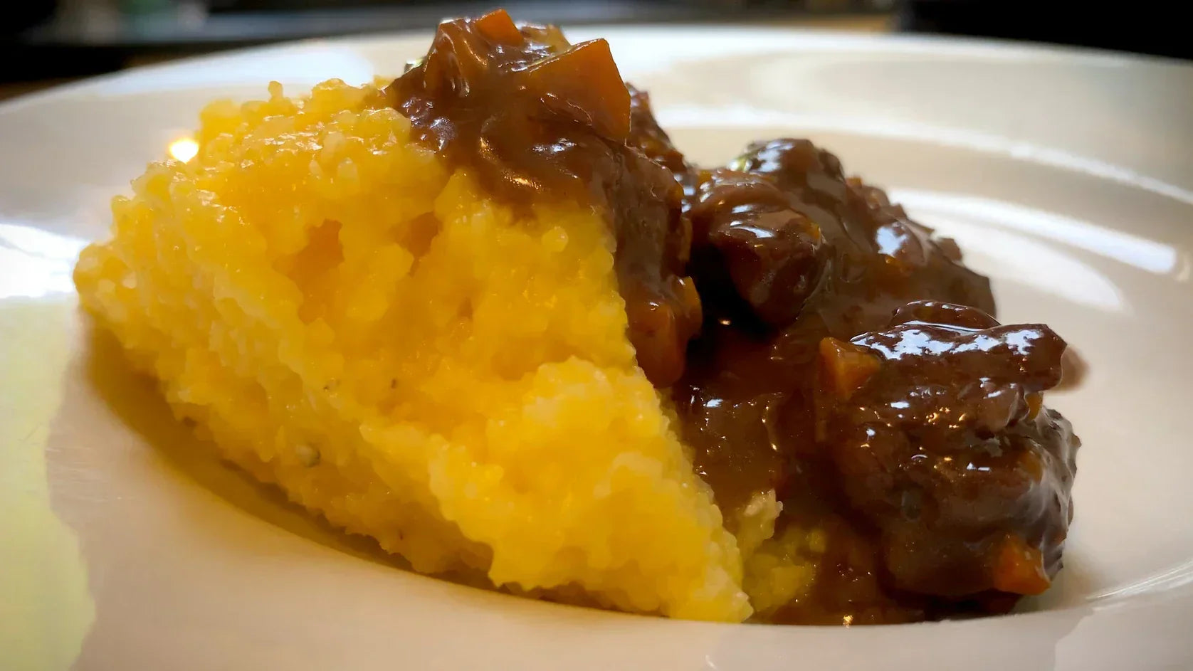 Polenta with Red Wine Beef Stew | Authentic Italian Recipe